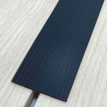 Self Adhesive Floor Transition Strip Black PVC Threshold for Doorway, Durable Anti Slip Texture, Easy Cut 1m