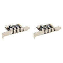 2X PCI-E zu 4  USB 2.0-Konverterkarte PCIE USB2.0-Adapterkarte MCS9990-Chipsatz ErmöGlicht Hot-Swapping der USB-Riser-Karte