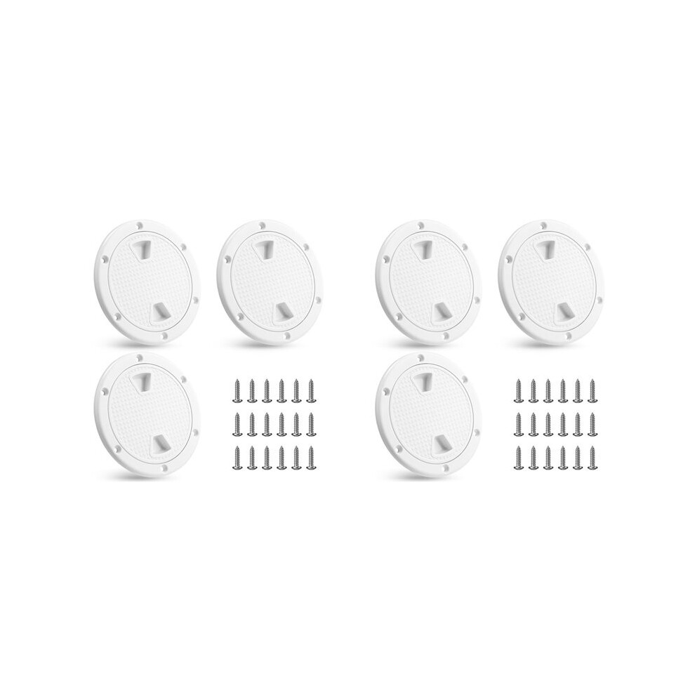 6Pack Boat Hatch White Circular Non Slip Inspection Hatch Boat Detachable Deck Hatch Cover 4Inch With Screw Boat Parts 6032442264218
