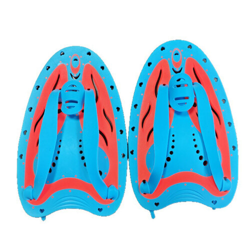 Schwimmtrainingsflossen mit-blauorange. blauer Erwachsener