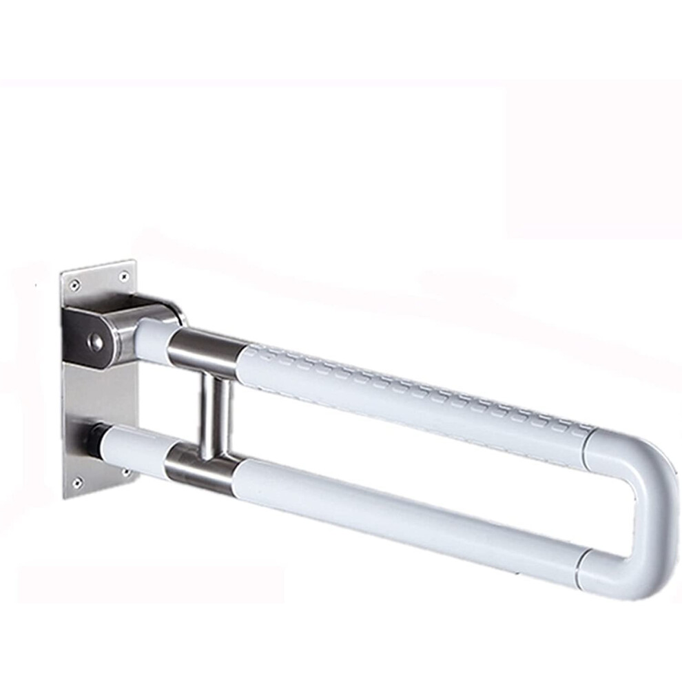 Folding Wall Mounted Grab Bar 60cm Stainless Steel Bathroom Safety Handrail with Non Slip Grip
