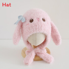 (Pink)Baby Girl Boy Plush Hat With Neck Cover For Winter Cold And Windproof Safety