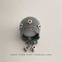 (Gray,49-52cm)Kids Winter Knit Hat With Flap For Toddler Girls Cold Season Wear Protective