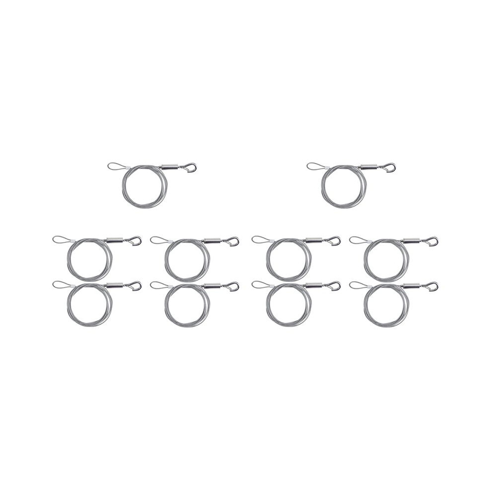 10Pcs Picture Hanging Wire Kit, 2M X Î¦1.5Mm Stainless Steel With Wire Adjustable Hook And Rail Moulding Hook 6033952734352