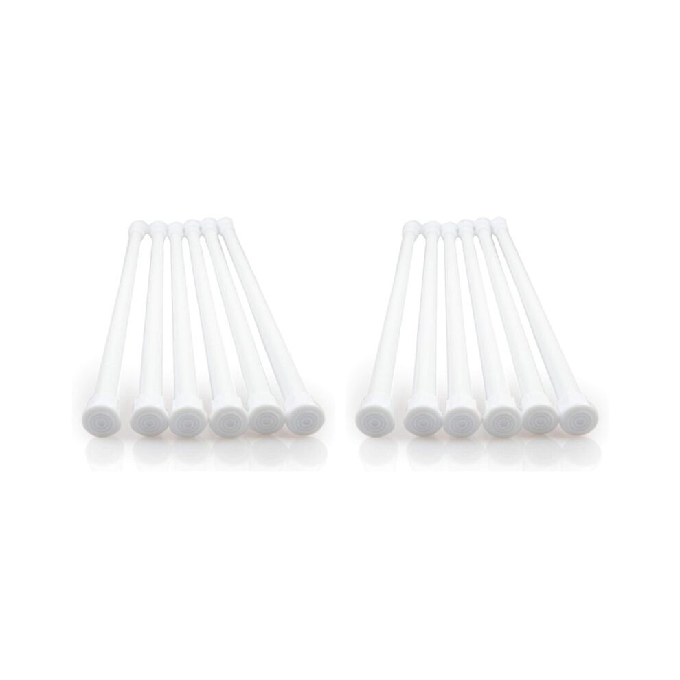 12 Pack Tension Rods, Adjustable Spring Cupboard Bars Rod Curtain Rods White 4712540378469