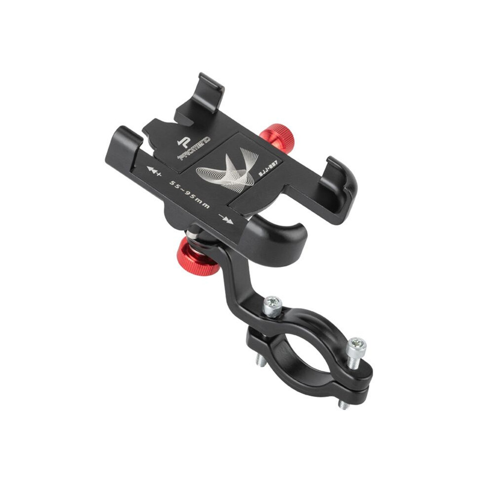 Promend Bicycle Phone Holder Alloy Bike Phone Mount Anti-Slip Bracket Bike Motorcycle Handlebar Clip Stand Black 6032183257937