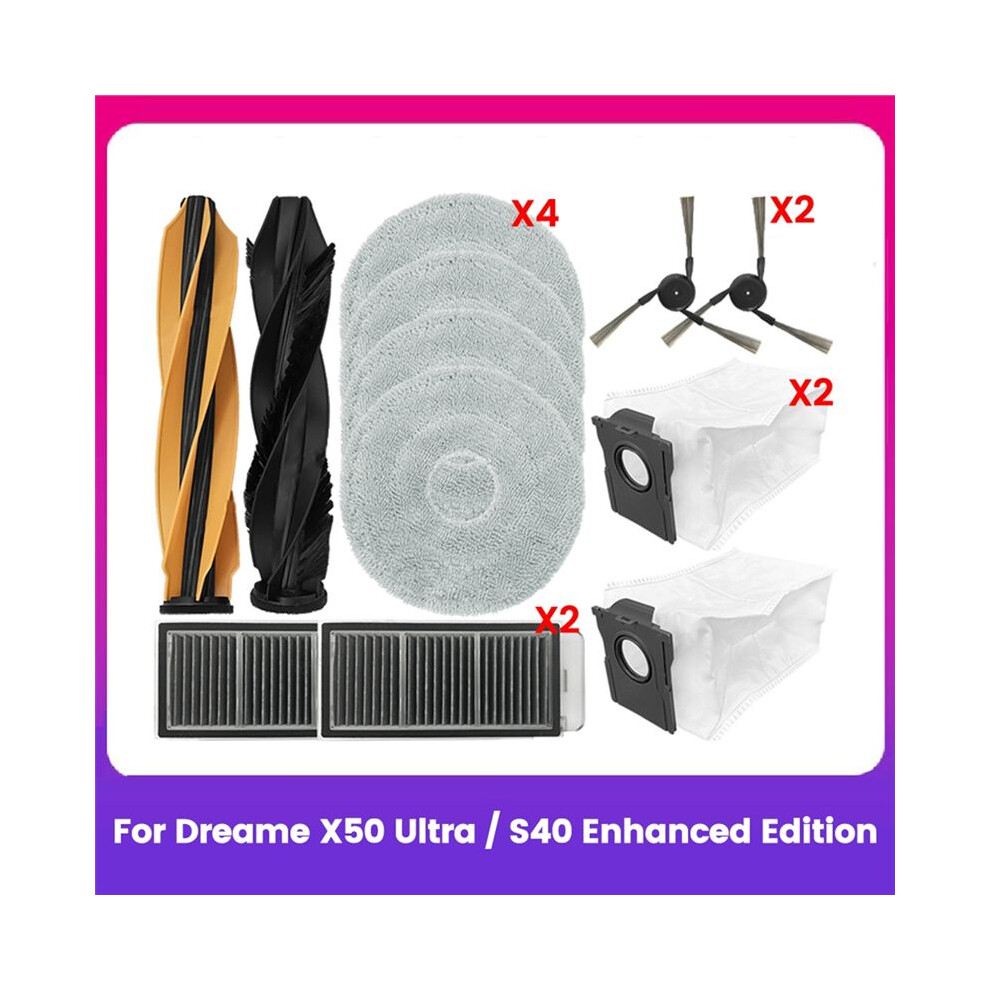 12Pcs For X50 Ultra/S40 Enhanced Edition Vacuum Attachments Replacement Part Main Side Brush Filter Mop Dust Bag 6033927083355