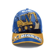 (BlueExcavator)Excavator Cartoon Cap For Children With Adjustable Fit For Activities Outdoor