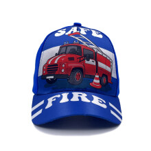 (BlueFireTruck)Excavator Cartoon Cap For Children With Adjustable Fit For Activities Outdoor
