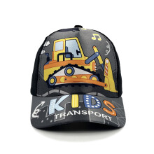 (BlackBulldozer)Excavator Cartoon Cap For Children With Adjustable Fit For Activities Outdoor