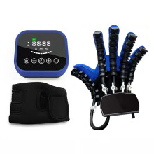Rehabilitation Robot Gloves for Stroke Recovery, Adjustable Finger Rehab with Mirror Training Mode, Blue Right Hand Medium