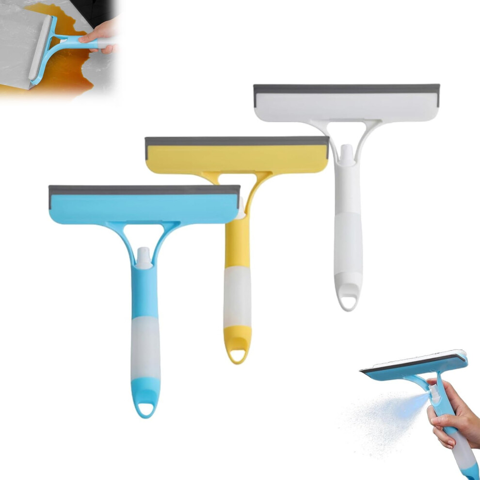 3 In 1 Window Cleaning Squeegee With Integrated Spray And Streak Silicone Scraper For Home Car 9073542960324