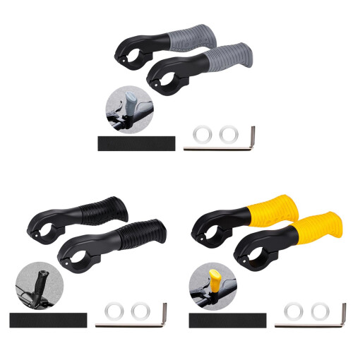 Nonslip Bicycles Handlebar Grips Soft Rubber Grip-Black 1