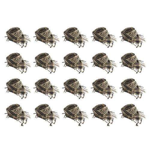 20X Unisex Scarf Polyester  Plaid Tassel Arab Desert Shemagh,Beige