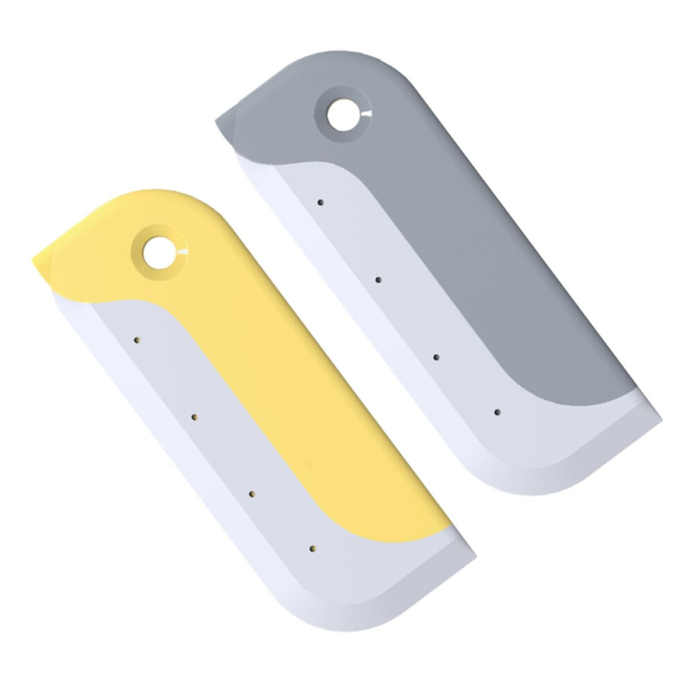 2Pcs Mini Shower And Window Squeegee With Ergonomic NonâSlip Grip For Car Glass Mirrors And Flat Surfaces And Gray/Yellow 9351714441421