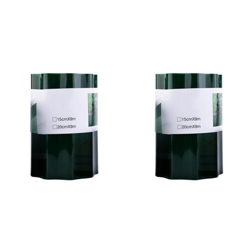 2X Plastikowy Płot Ogrodowy Płot Falisty Płot Ogród Ogrodnictwo Trawnik Płot Dekoracja 20cm X 9m