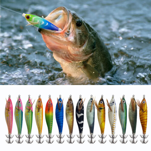 14Pcs Floating Squid Jig Hook Fishing Squid Lure Artificial 1