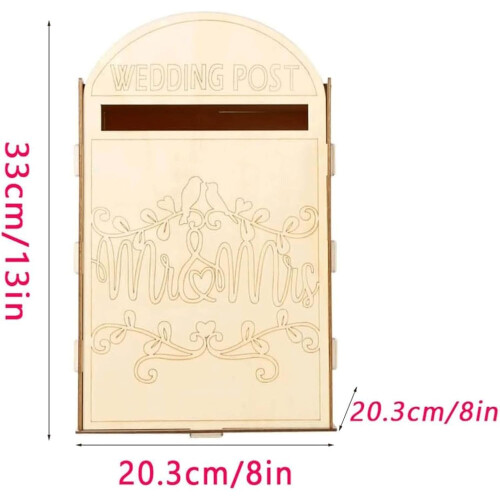 Rustic Wooden Wall Mount Mailbox Medium Capacity DIY Home Decor Handmade Craft Design 2