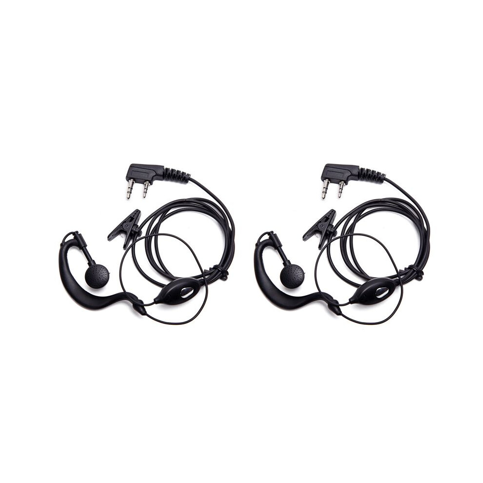2X Walkie Talkie Headset 2 Pin K-Plug Wired Two Way Ham Radio Earpiece For Bf-888S Uv5r 992 Earwear 6032146222606