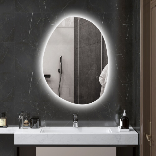Homcom Espejo de Baño Gris 80 x 5 x 60 cm 1