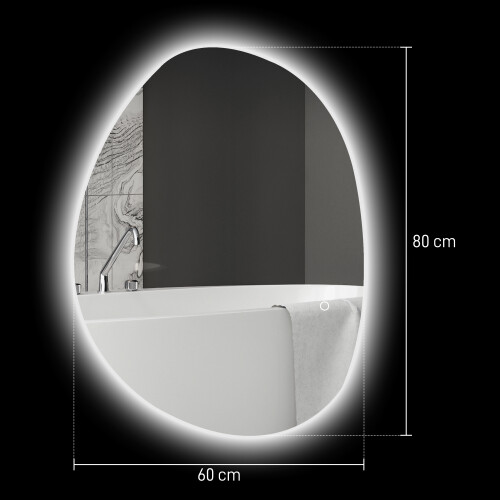 Homcom Espejo de Baño Gris 80 x 5 x 60 cm 2