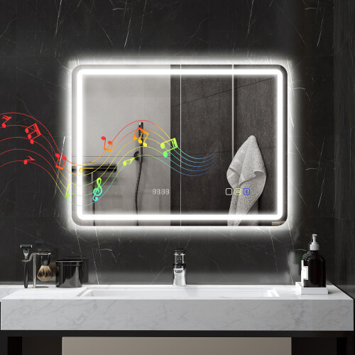 Homcom Espejo de Baño Gris 80 x 3.5 x 60 cm 1