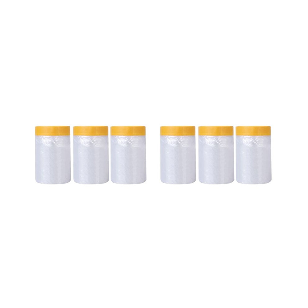 6X Dust Sheets Roll, Plastic Masking Film Rolls Drape Masking Film With Self-Adhesive Tape 6032332973664