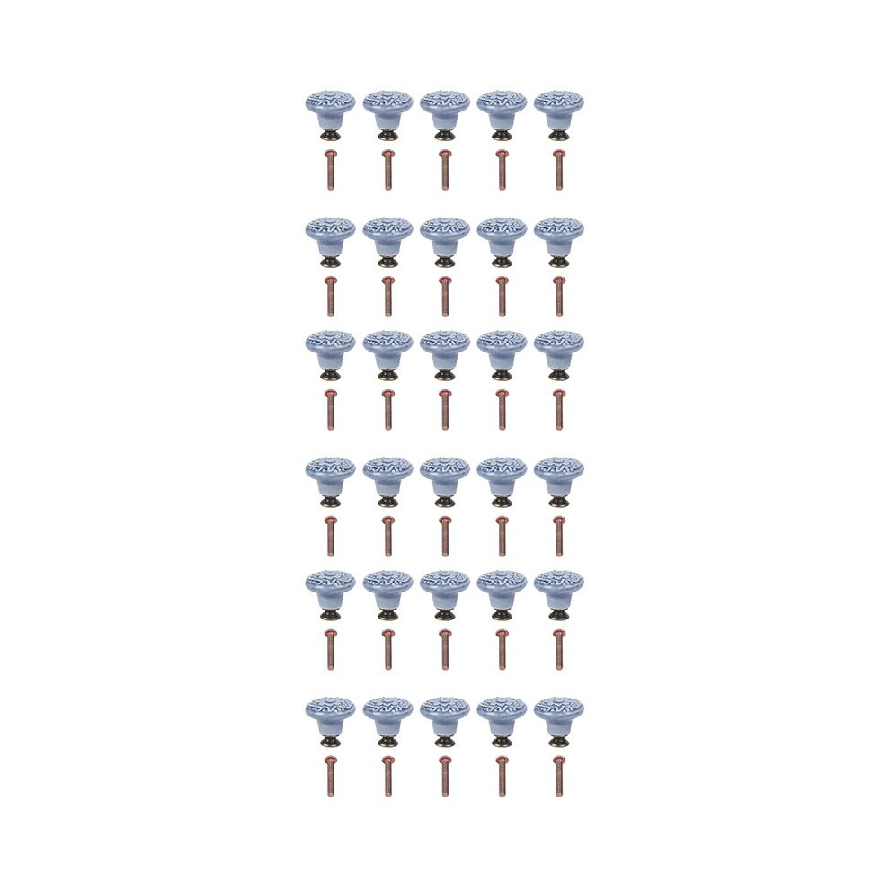 30Pcs Ceramic Cabinet Knobs Vintage Drawers Handles For Kitchen Cupboard Drawer Bookcase Furniture Door (With Screws) 6031216678411