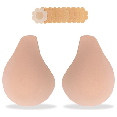 Copricapezzoli Sottili, Riutilizzabili e Autoadesivi, Effetto Push-, In Silicone, per Donne.