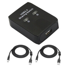 USB2.0 Printer Sharing Device 2 in 1 Out Printer Sharing Device 2-Port Manual KVM Switching Splitter Hub Plug and