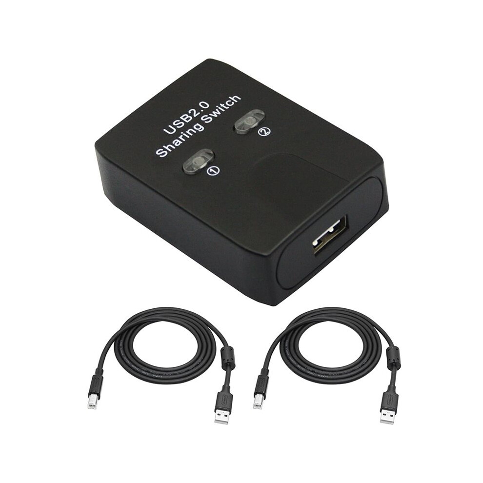 Usb2.0 Printer Sharing Device 2 In 1 Out Printer Sharing Device 2-Port Manual Kvm Switching Splitter Hub Plug And 4711995218726