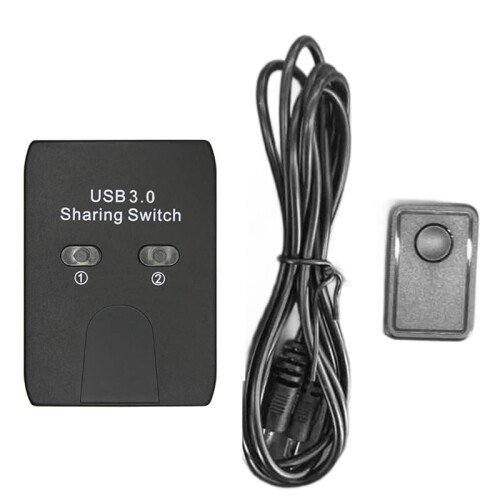 USB3.0 Printer Sharing Device 2 in 1 Out Printer Sharing Device 2-Port Manual KVM Switching Splitter with Remote Control