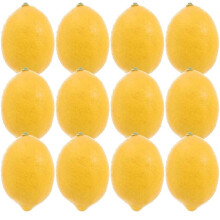 12 Limões Artificiais - Limões Amarelos Falsos e Realistas para Decoração de Cozinha, Fruteira, Festa da Limonada, Adereços para Fotos