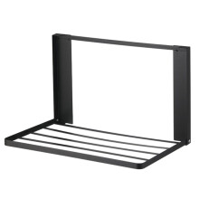 Space-Saving Magnetic Shelf Foldable Laundry Room Organizer Magnetic Folding Storage Rack for Washing Machine Black