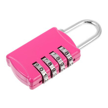 Combination Padlock 4 Digit Resettable Zinc Alloy Keyless Locker Lock for Gym School Toolbox Rose Red