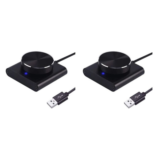 2X USB Volume Control Lossless PC Computer Speaker Volume Controller Knob Adjuster Digital Control with One Key Mute