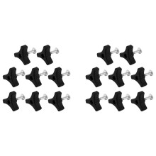 16 Sets Lawn Mower Handle Bolts, Triangle Handle Knob Nut Screw Bolt Lawnmower Handle Wing Nut Universal Fixing Nut