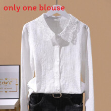 (White Long, M) Shirt Casual Cotton For Women Summer Lightweight Long Sleeve Collar Polo With