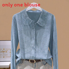 (Blue Long, S) Shirt Casual Cotton For Women Summer Lightweight Long Sleeve Collar Polo With