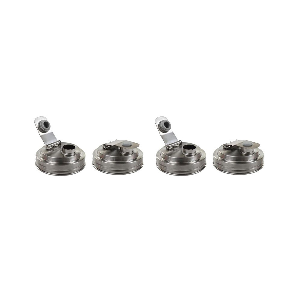 4Pc Wide Mouth Mason Jar Stainless Steel Pour Spout Lid,Reusable Mason Jar Lids For Wide Mouth Mason Jars,Without Handle 6031166206917
