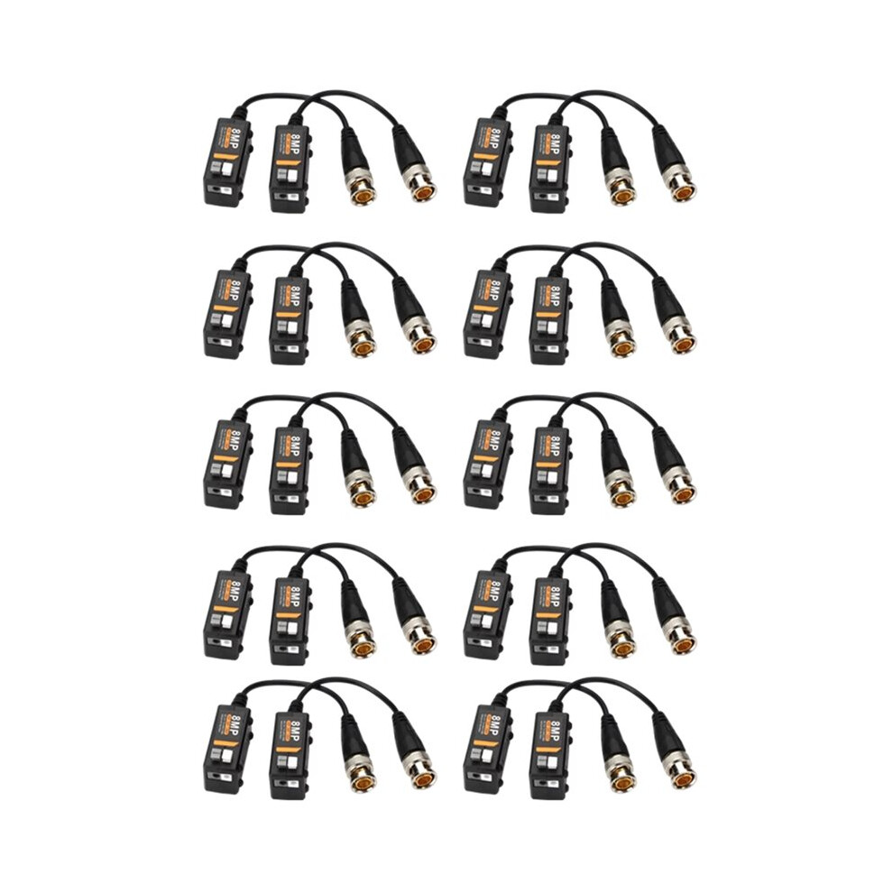 8Mp Twisted Pair Bnc Cctv Video Balun Passive Transceivers Support Ahd/Cvi/Tvi 4K Camera Cat5e/ Cat6 Utp Cable Connector 4714239781925