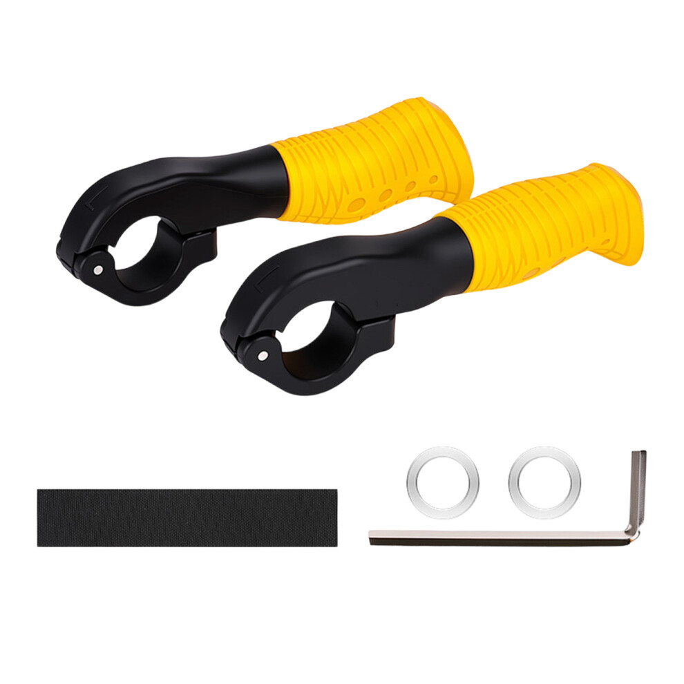 Bicycles Ergonomic Antislip Handlebars End Caps Cycling-Yellow 7704001080933