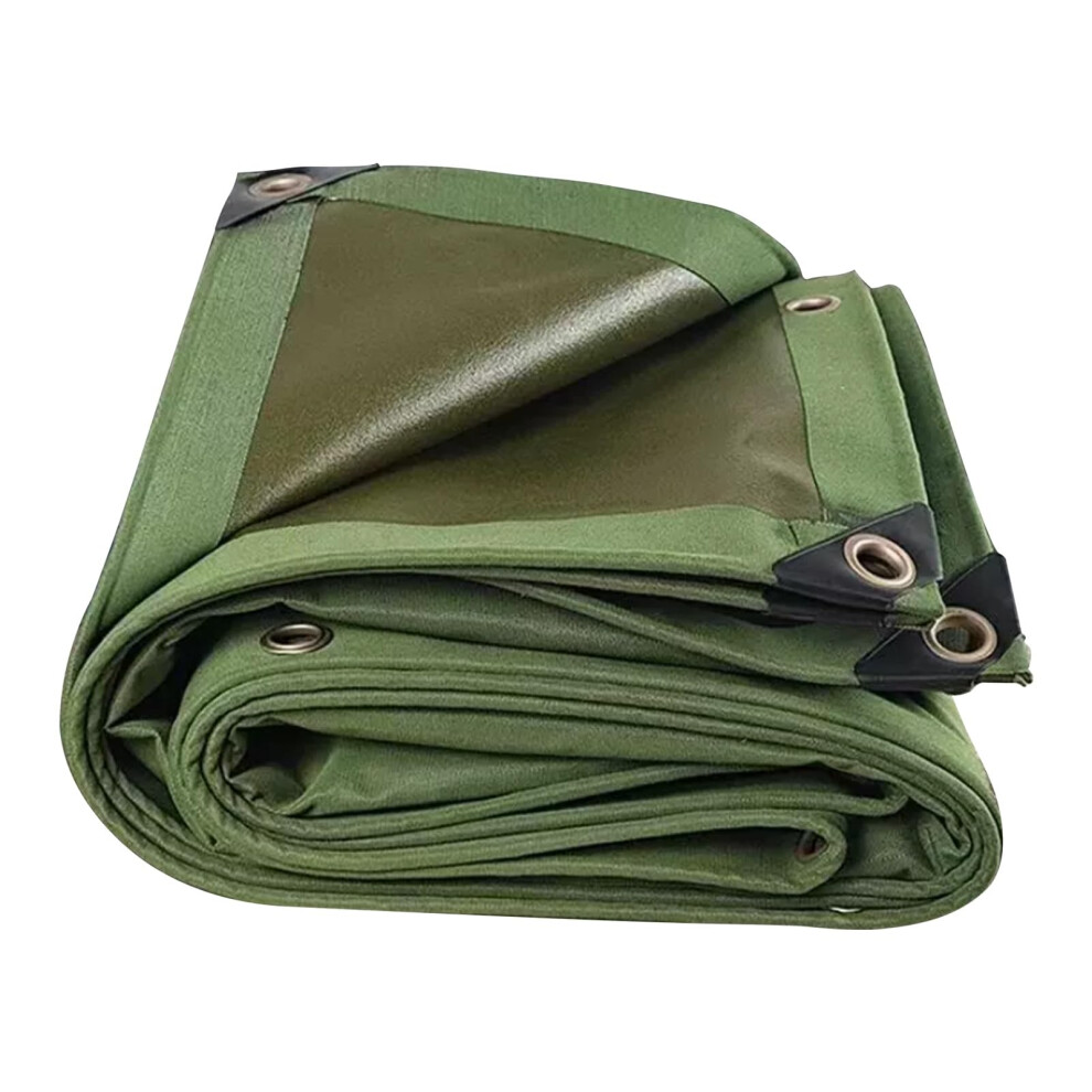 Waterproof Heavy Duty Canvas Tarp With Reinforced Edges And Grommets Tarpaulin 3X3m Green 9073542960706