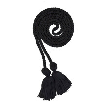 Black and Gold Graduation Cord with Long Tassels, Fade‑Resistant Polyester Honor Rope for Ceremony