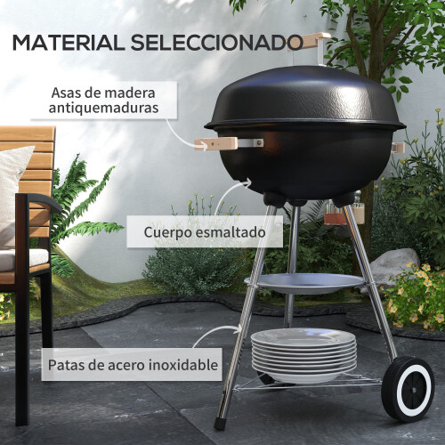 Outsunny Barbacoa de Carbón Bicolor 48 x 56 x 94 cm 1