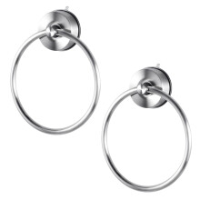 Suction Cup Towel Holder Set, No Drill Stainless Steel Bathroom Hand Towel Ring, Rust‑Resistant Vacuum Mount, 2 PCS