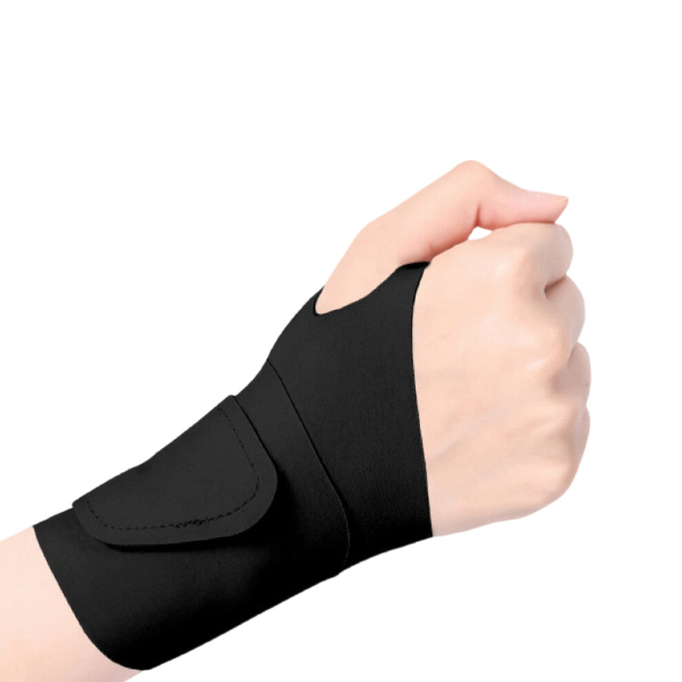 Black Athletic Wrist Wrap Brace Adjustable Wrists Support Strap