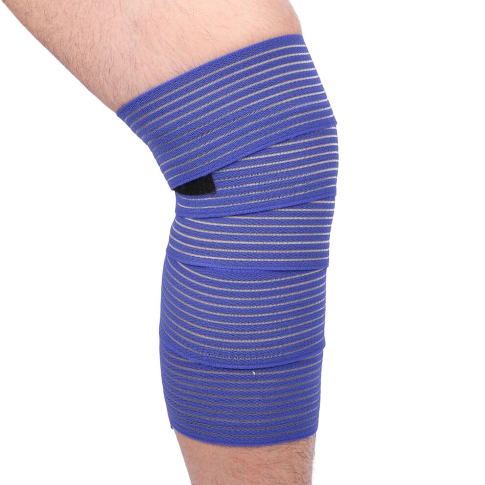 Blue Knee Thigh Calf Protectors Band For Basketball Soccer
