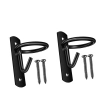 Wall Mounted Feed Bucket Holder Barn Farmhouse-Black 2 pieces