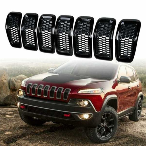 Frontgrill im Wabendesign für  Cherokee 2014-2018, Teilenummer 68303626AA, Schwarz 1